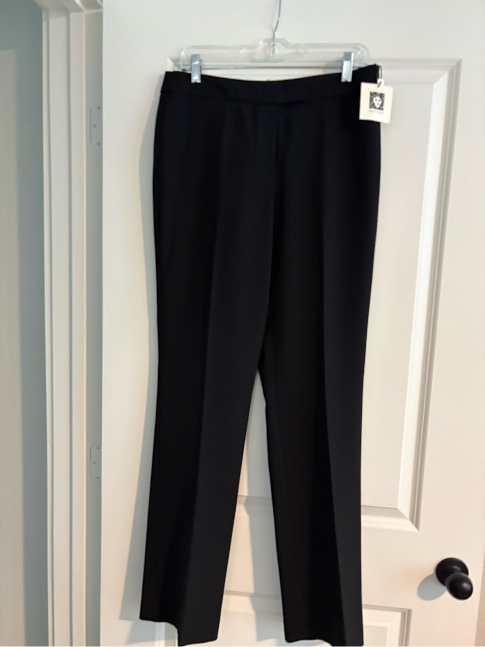 Anne Klein Black Straight-Leg Dress Trousers
